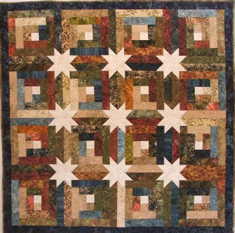 Log Cabin Hidden Stars | Log cabin quilt pattern, Jelly roll quilt ...