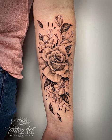 Rose Forearm Tattoos For Women