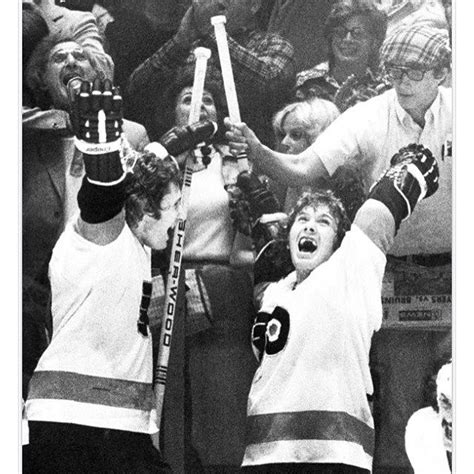 Don Saleski and Bobby Clarke celebrate winning the Stanley Cup 5-19 ...