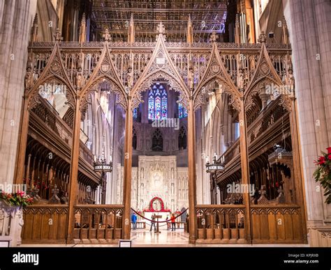 Interior of the Washington National Cathedral in a sunny day. The ...