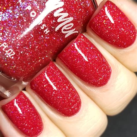 Red And Silver Glitter Nails
