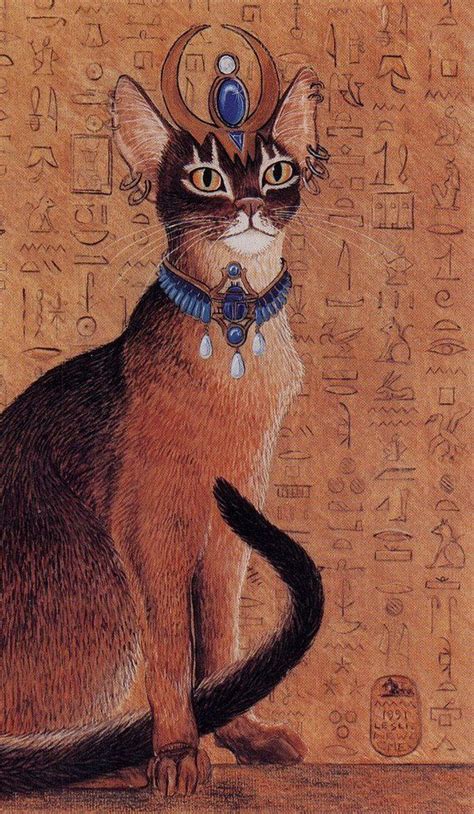 Egyptian Abysinnian Cat With Headdress Print of Original Painting ...