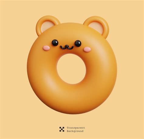 Premium PSD | A cartoon donut with a face emoji cute dessert sweet character isolated 3d ...