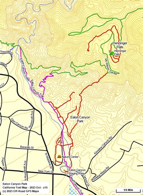 Eaton Canyon Park - California Trail Map