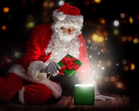 Christmas Santa Claus Opening Gifts Wallpaper,HD Celebrations Wallpapers,4k Wallpapers,Images ...
