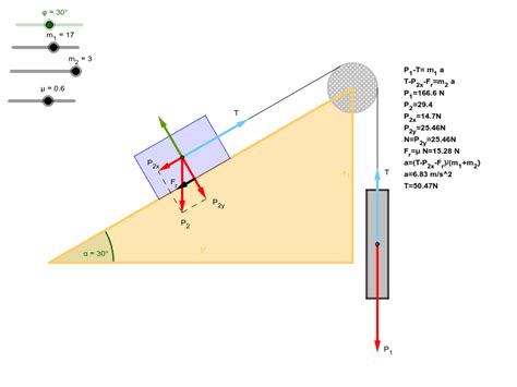 Segunda ley de Newton – GeoGebra