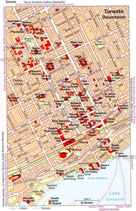 Toronto Downtown Map - Tourist Attractions