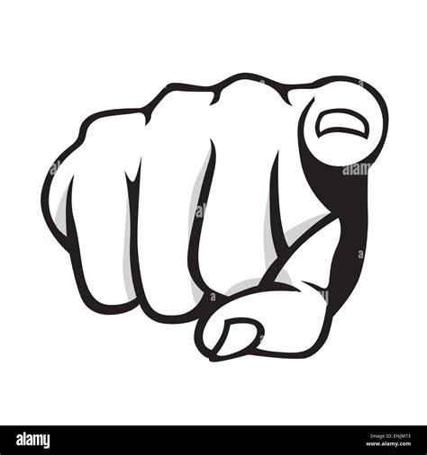 Vector illustration of index finger pointing at you Stock Photo - Alamy