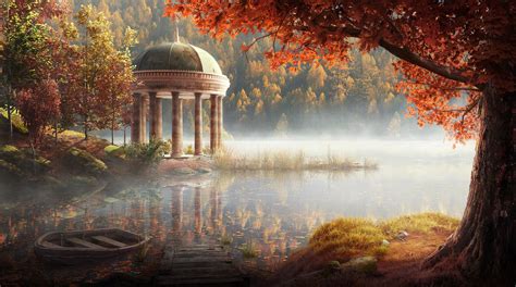 ArtStation - Autumn park illustration