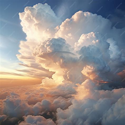 Premium Photo | A sunset view from an airplane with clouds and a sunset ...