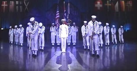 US Navy Presidential Ceremonial Honor Guard Drill Team Put On A Show In Norway