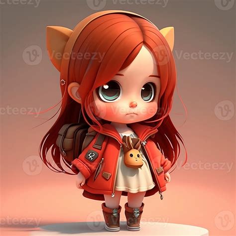 3D cute Anime Chibi Style girl isolated on clean background. Children Day. Avatar. 22719884 ...