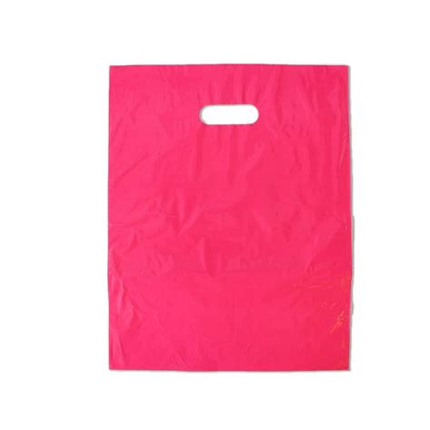 12" x 15" Hot Pink Plastic Merchandise Bags -Retail Shopping Bags (35 ...