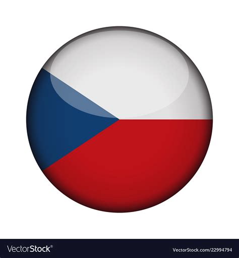 Czech republic flag in glossy round button Vector Image