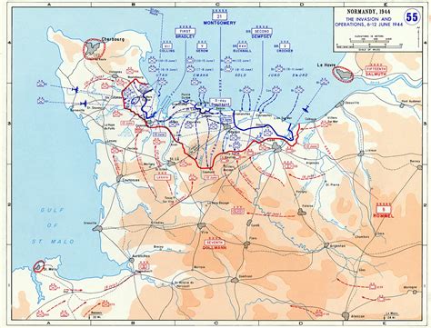 Map of Allied Invasion at Normandy