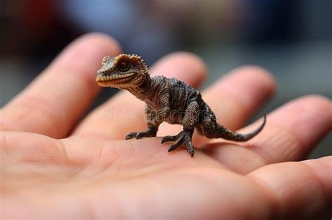 Dinosaur Tiny Smallest Animal in the World Standing on Human Hand ...