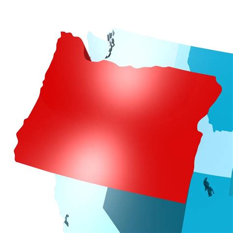 Premium Photo | Oregon map on blue usa map