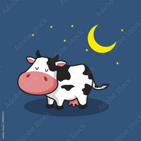 Sleepy Sleep Cow Character Cartoon - Buy this stock vector and explore ...