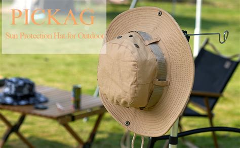 Amazon.com: Pickag Fishing Hat Boonie Sun Protection Black Camo Hat for Beach Hiking Gardening ...