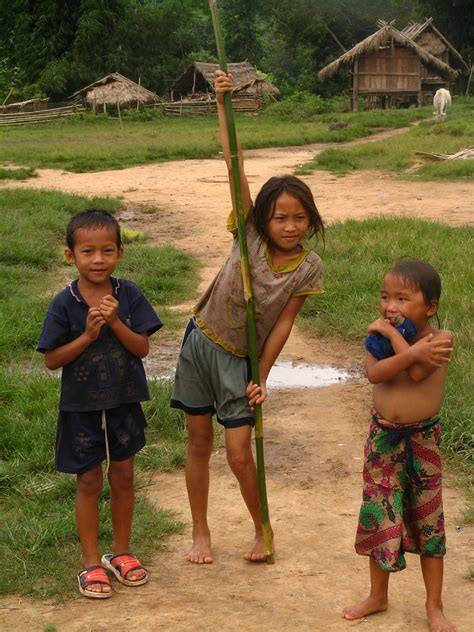 Laos village kids | Laos village kids near start of gibbon e ...