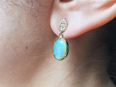 4.15 ct. Solid Australian Opal Earrings