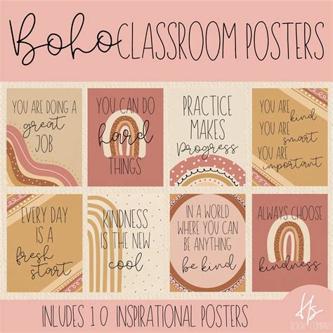 PRINTABLE Boho Classroom Poster Pack Bulletin Board Posters - Etsy | Classroom posters ...