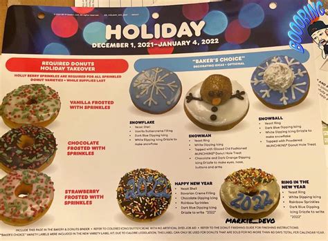 Here’s all the holiday donuts for Dunkin starting Dec 1st to Jan 4th😴 ...