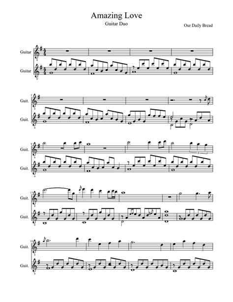 Amazing Love Sheet music for Guitar (Mixed Duet) | Musescore.com