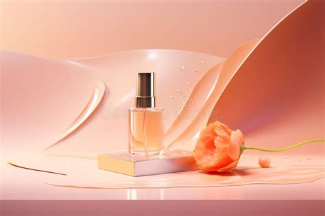 Orange Background for Product Photography with Small Beauty Product Bottle. Generative AI Stock ...