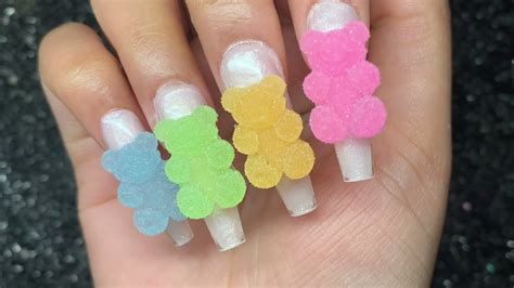 Trying Gummy Bear Nails using Lazy Girl Method - YouTube