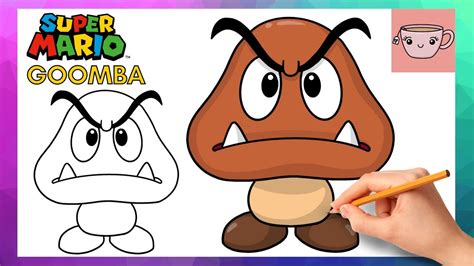 How To Draw Goomba | Super Mario Bros | Easy Step By Step Drawing Tutorial - YouTube