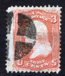 USA-STAMP 1867, George Washington 3c rose, grill 11x14mm | United States, General Issue Stamp ...