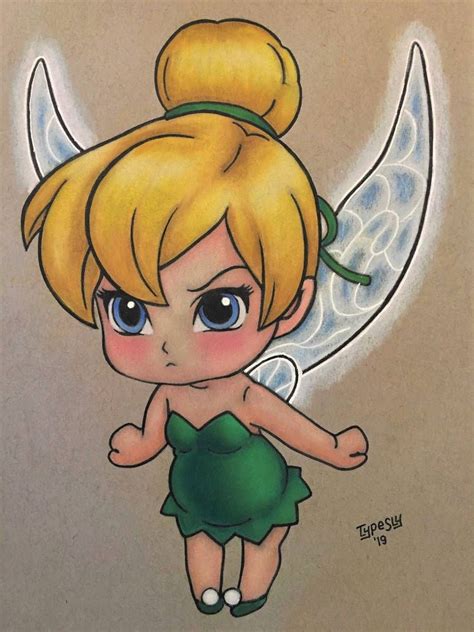 Lil' Tinkerbell (Colored Pencil) by TypeSly on DeviantArt Easy Disney ...