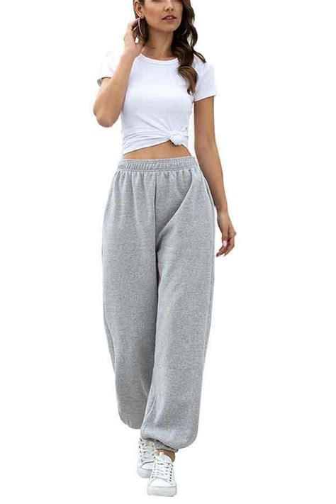 Women's Solid High Waisted Sweatpants Oversized Jogger Pants With Pock – Clorys | ファッション, 女性