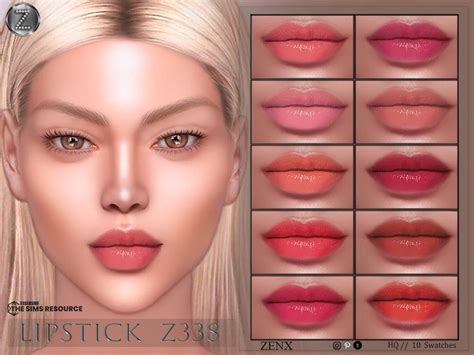 [ZENX] LIPSTICK Z338 - sims4 cc | Makeup cc, Sims 4 cc makeup, Sims 4
