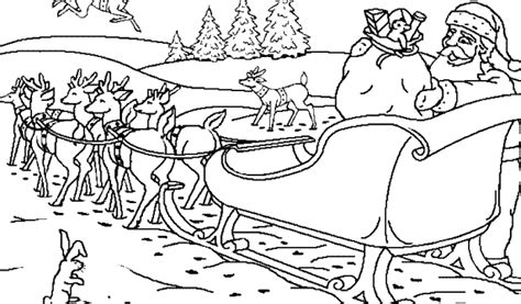 Santa in sleigh coloring pages download and print for free