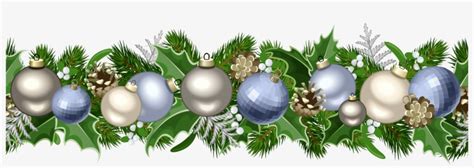 Free Christmas Garland Clip Art Black And White - Free Christmas Border Jpg Transparent PNG ...