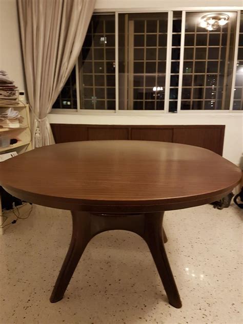 Solid Wood Round Extendable Dining Table, Furniture & Home Living, Furniture, Tables & Sets on ...