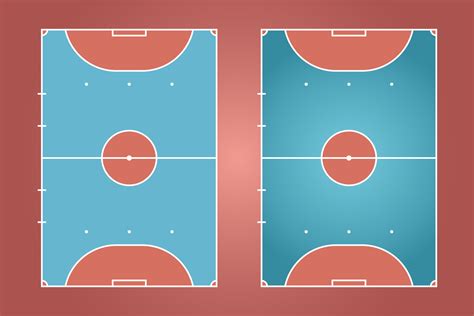 Futsal field flat design, Football field graphic illustration, Vector of futsal court and layout ...