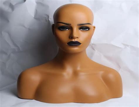 New Makeup Black Lip Fiberglass African American Female Black Mannequin Head Bust For Lace Wigs ...