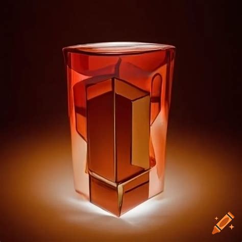 Cubist glass vase with dramatic lighting