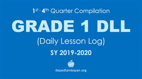 GRADE 1 DLL - Daily Lesson Log Compilation | SY 2019 - 2020