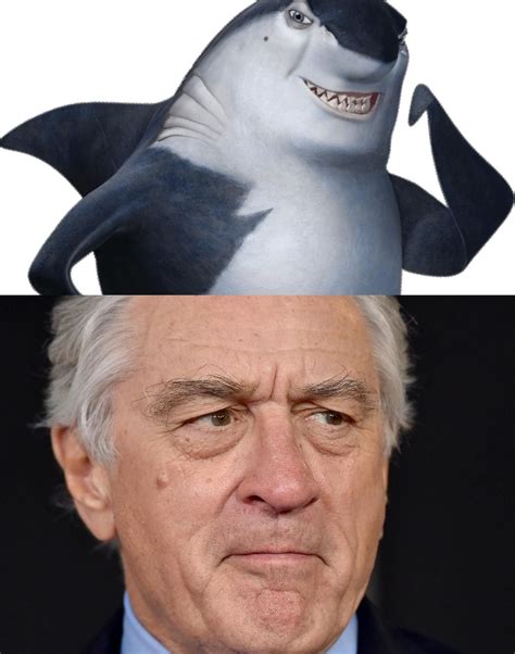 In "Shark Tale" (2004) main shark villain Don Lino voiced by Robert De Niro has the same mole on ...