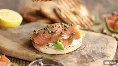 Smoked Salmon Bagel GIF - Smoked Salmon Bagel Food - Discover & Share GIFs