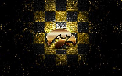 Download wallpapers Iowa Hawkeyes, glitter logo, NCAA, yellow black ...