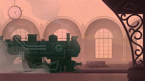 Wallpaper : illustration, train station, steam locomotive, digitalocean, ART, color, shape ...