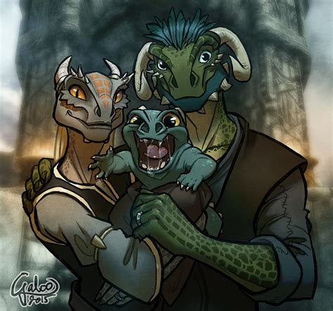 The Happy Argonian Family ver2 by GalooGameLady on DeviantArt | Elder scrolls skyrim, Elder ...