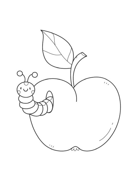 Lovely Worm In Apple coloring page - Download, Print or Color Online ...