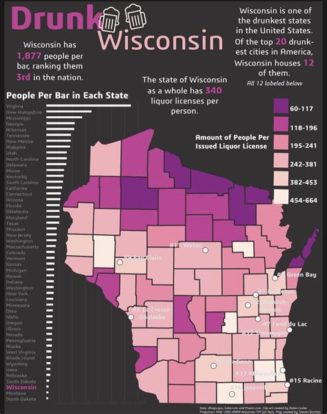 Informational map about Wisconsin drinking habits : r/MapPorn