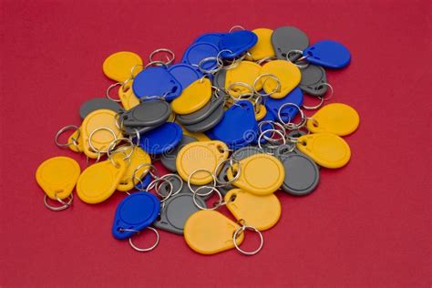 Bulk of NFC Key chains stock image. Image of isolated - 130382759